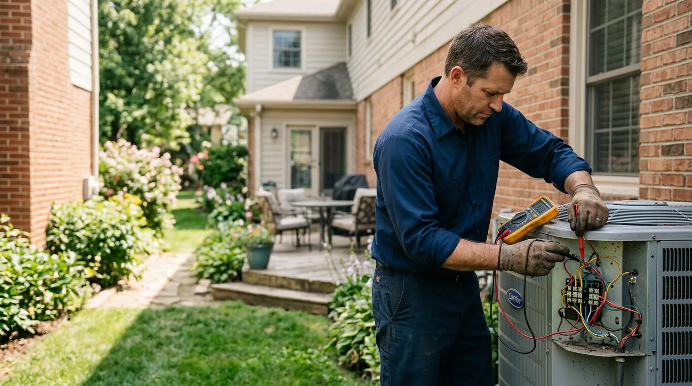 HVAC technician working near Strausstown, PA